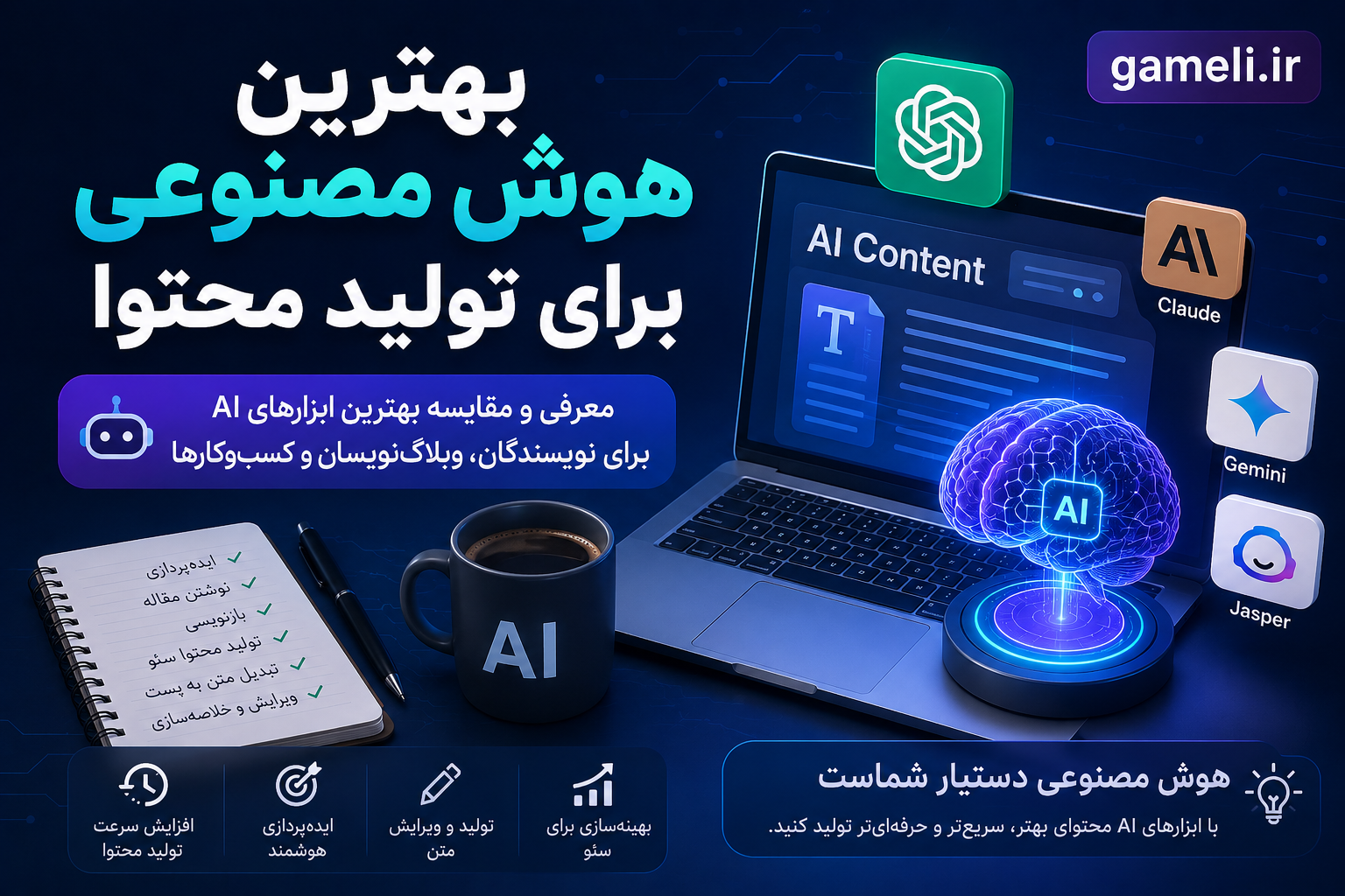بهترین هوش مصنوعی برای تولید محتوا؛ معرفی و مقایسه بهترین ابزارهای AI